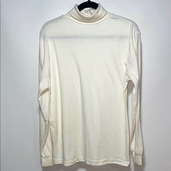 Cream Turtleneck Sweater with Long Sleeves - Picture 1 of 9